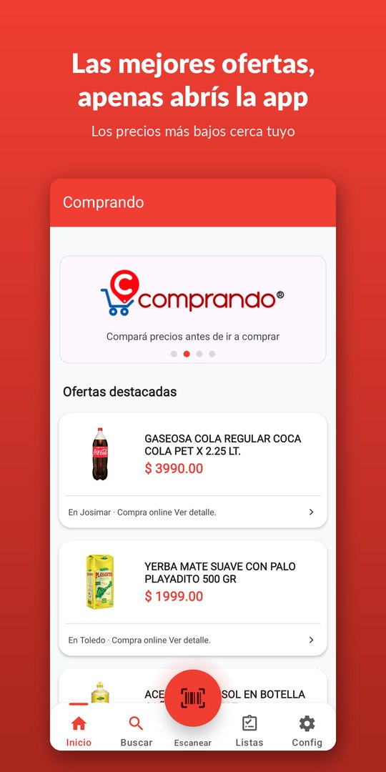 Las mejores ofertas apenas abrís la app: los precios más bajos cerca tuyo